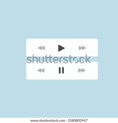 Video Player Ui design Control Bar with Play, Pause, Forward, and Backward Buttons