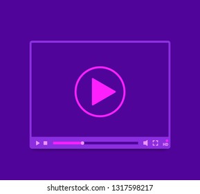 video player ui design, vector template