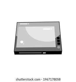 diseño vectorial del reproductor de vídeo en fondo negro sobre blanco