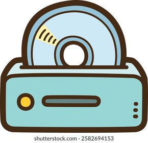 Video player vector doodle illustration and graphic
