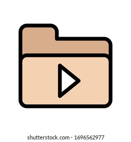 video player vector flat color icon 