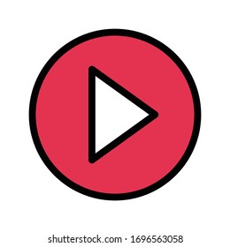 video player vector flat color icon 