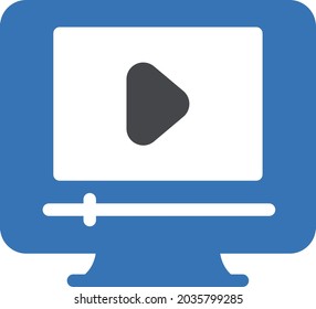 video player vector glyph colour icon