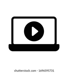 video player vector glyph flat icon 