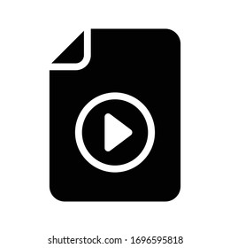 video player vector glyph flat icon 