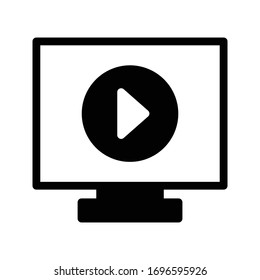 video player vector glyph flat icon 