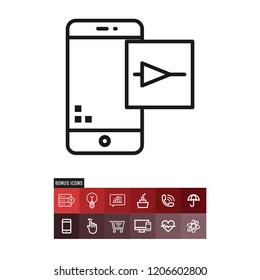Video player vector icon