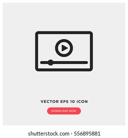 Video player vector icon