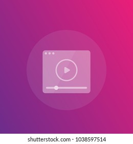 video player vector icon for apps and web