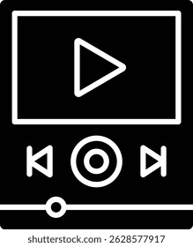 Ícone de vetor do Player de Vídeo. Pode ser usado para impressão, aplicativos móveis e da Web.