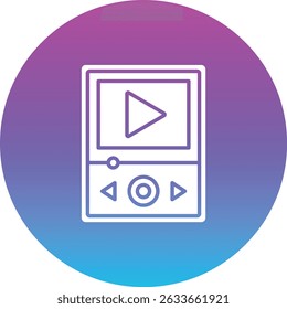 Ícone de vetor do Player de Vídeo. Pode ser usado para impressão, aplicativos móveis e da Web.