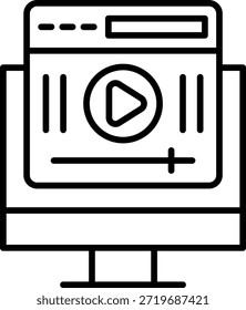 Ícone de vetor do reprodutor de vídeo. Pode ser usado para impressão, aplicativos móveis e da Web.