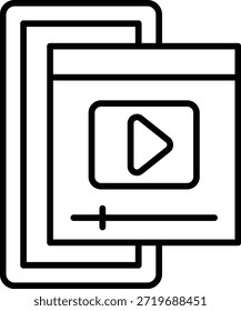 Ícone de vetor do reprodutor de vídeo. Pode ser usado para impressão, aplicativos móveis e da Web.