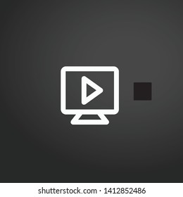 Video Player vector icon. Video Player concept stroke symbol design. Thin graphic elements vector illustration, outline pattern for your web site design, logo, UI. EPS 10.