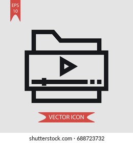 Video player vector icon, illustration symbol