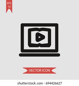 Video player vector icon, illustration symbol