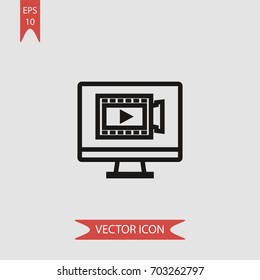 Video player vector icon illustration symbol