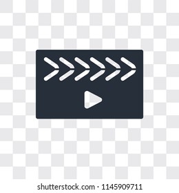 Video player vector icon isolated on transparent background, Video player logo concept