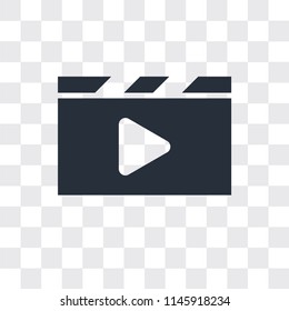 Video player vector icon isolated on transparent background, Video player logo concept