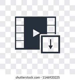 Video player vector icon isolated on transparent background, Video player logo concept