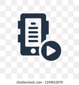 Video player vector icon isolated on transparent background, Video player transparency concept can be used web and mobile