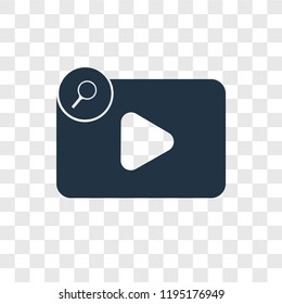 Video player vector icon isolated on transparent background, Video player transparency logo concept