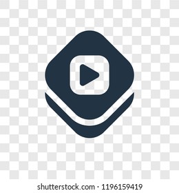 Video player vector icon isolated on transparent background, Video player transparency logo concept