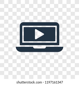 Video player vector icon isolated on transparent background, Video player transparency logo concept