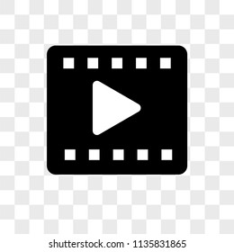 Video player vector icon on transparent background, Video player icon