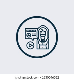 Video player vector icon on white background. Video player icon modern for graphic and web design. Video player icon icon sign for logo, website, app
