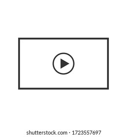 Video player vector icon on white background