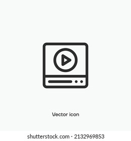 Video player vector icon. Premium quality.