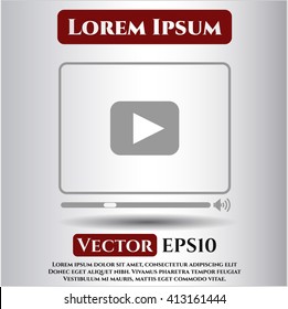 Video Player vector icon or symbol