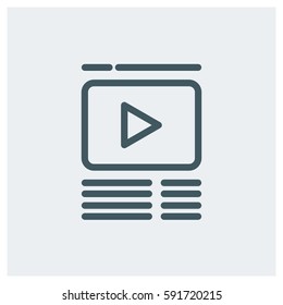 video player vector illustration. Flat style for graphic and web