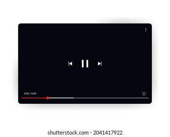 Video player. Vector illustration isolated on white background with shadow.