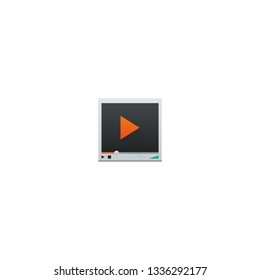 Video player vector illustration ui design icon. Play button. Video player window, screen.