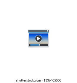 Video player vector illustration ui design icon. Play button. Video player window, screen.