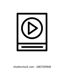 icono de línea vectorial del reproductor de vídeo