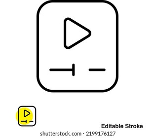 Video Player Vector Line Icon Eps