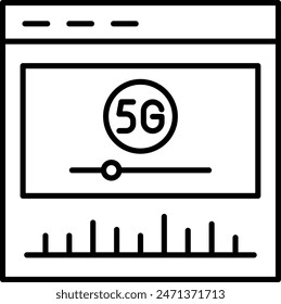Video Player Vector Line Icon Design