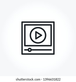 Video Player vector out line icon