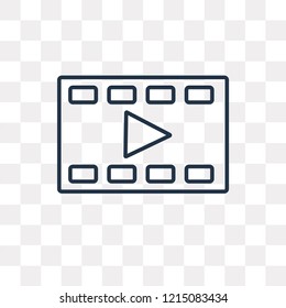 Video player vector outline icon isolated on transparent background, high quality linear Video player transparency concept can be used web and mobile