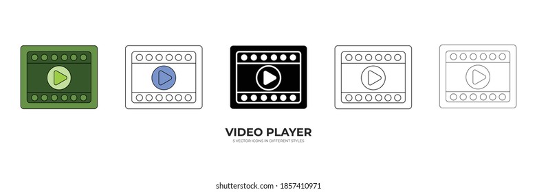 video player vector type icon
