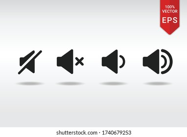 video player volume sound speaker ui button set mute