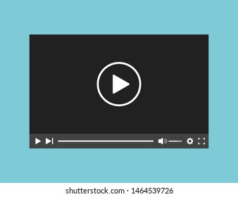 Video player web application interface template. Bar screen window application. Movie template. EPS 10