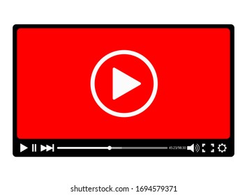 Video player for web background design. Vector movie illustration. Vector EPS 10