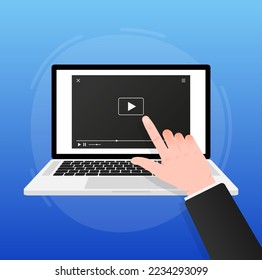 Video player for web design. Realistic window. Vector illustration.