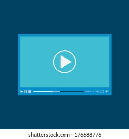 Video player for web, flat design