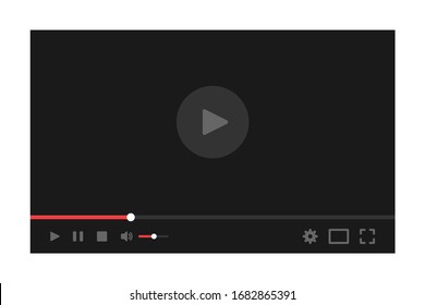 Video player for web. Media Player Interface. Player MockUp. Flat Style