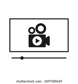 Video player for web and mobile apps. Vector illustration.